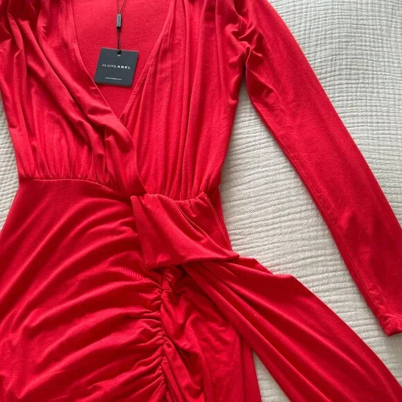 JLUXLABEL - Red Quinn Overlay Dress - M (NWT) - Picture 2 of 5